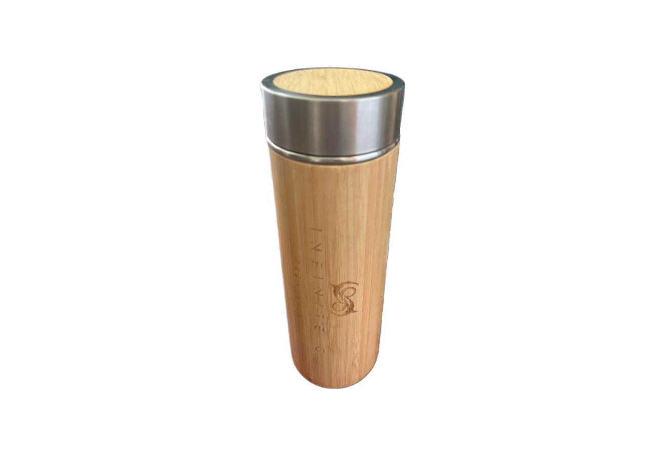 METAL/CEDAR WATER BOTTLE