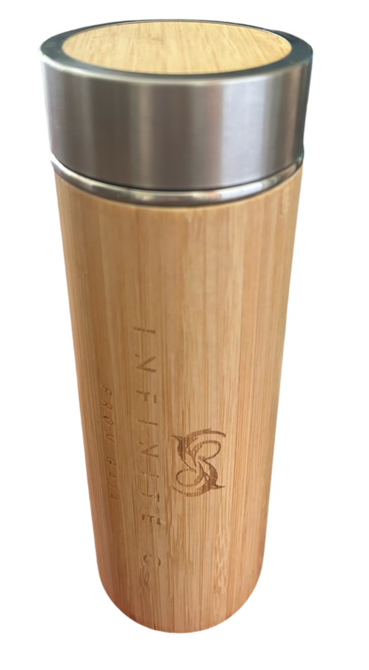 METAL/CEDAR WATER BOTTLE